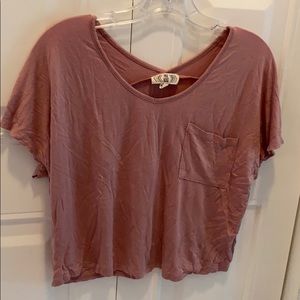 Loose pink crop tee